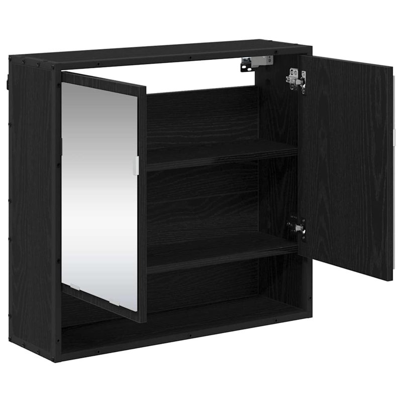 Wall Mounted Required Bathroom Cabinet, Black Oak