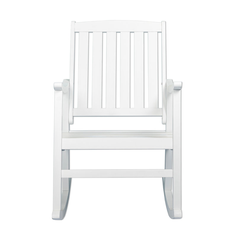 Chaise berçante en bois massif Armany Nesta, Blanc