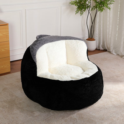Grand fauteuil à billes en fausse fourrure multicolore, antidérapant, assise confortable, adaptable à la forme du corps, idéal pour le fauteuil en fourrure, rembourrage haute densité, doux et confortable, design, idéal pour la maison