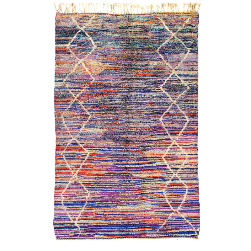 Tapis unique rouge / beige / violet 6 pi 5 po x 8 pi 5 po Kimora