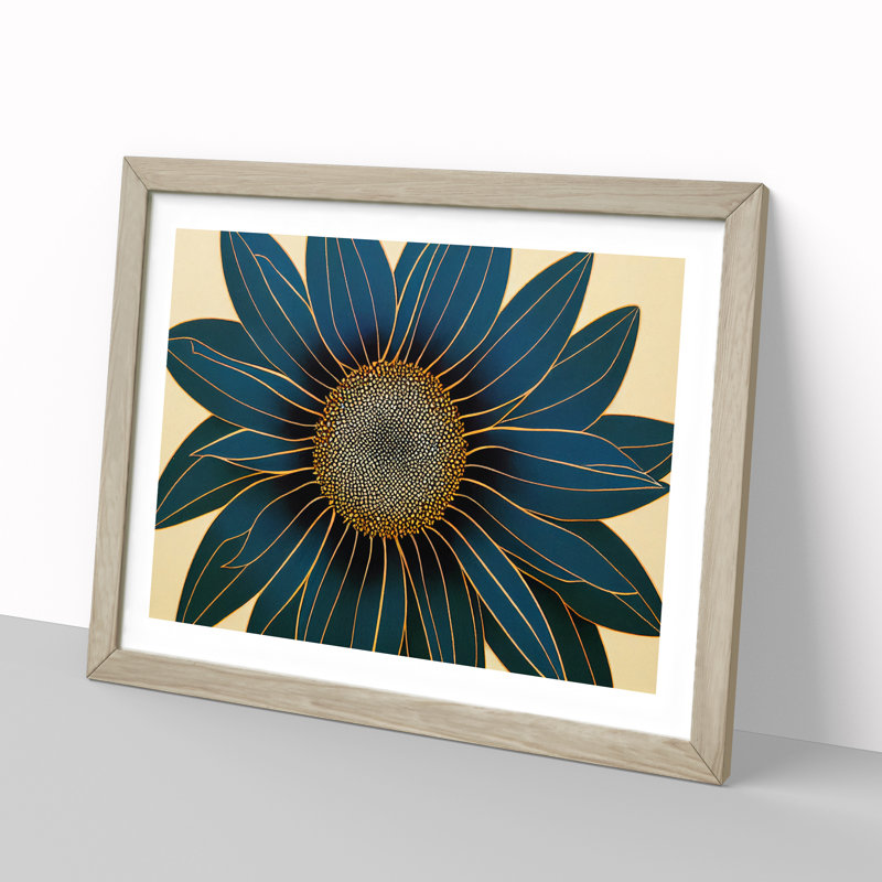 Extravagant Flower - Single Picture Frame Print, 25cm H x 34cm W x 2cm D, Oak Framed