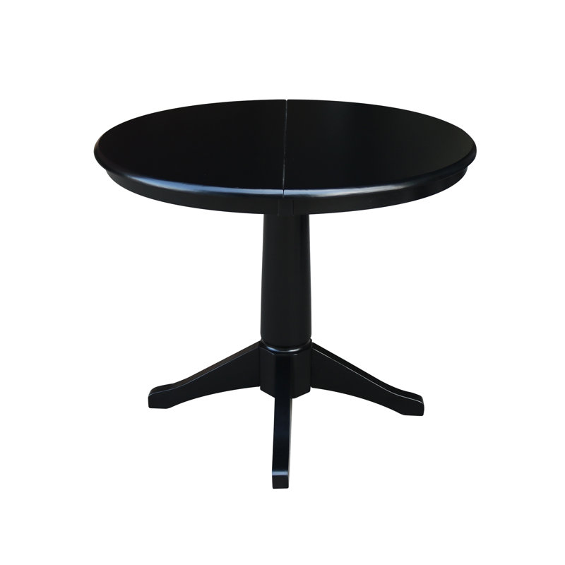 Ikuko Extendable Solid Wood Dining Table, Black