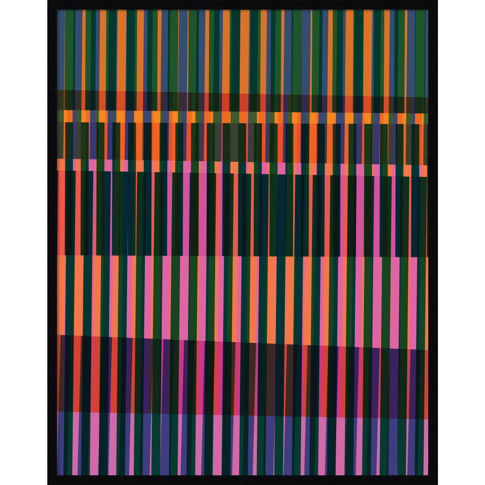 Abstract Lines 17 by Beth Vassalo, Black, 41" H x 33" W