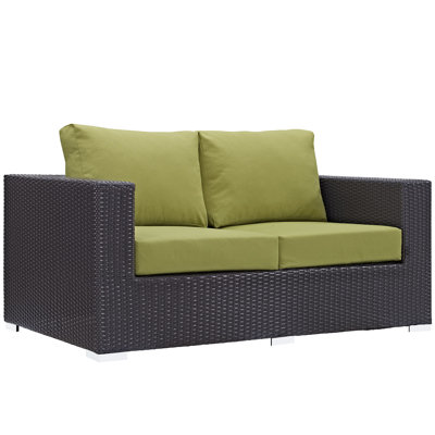 Convene Wicker Rattan Outdoor Patio Loveseat by Modway by Modway