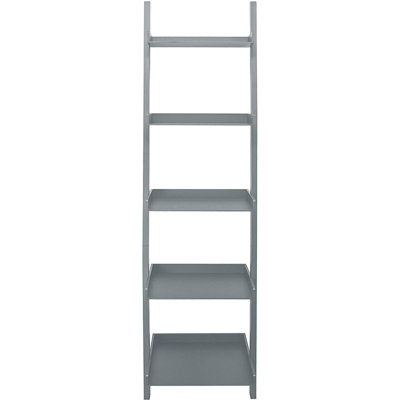Étagère de type échelle de H 66 po x l 18 po à cinq étages Kiera Grace Providence, bibliothèque inclinée et tablettes de rangement, mobilier de salon moderne, tablette d'exposition pour la maison et le bureau