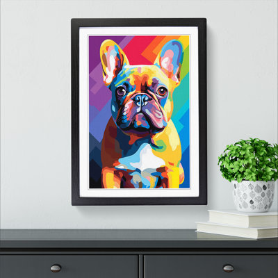 French Bulldog Colour Field - Framed Print