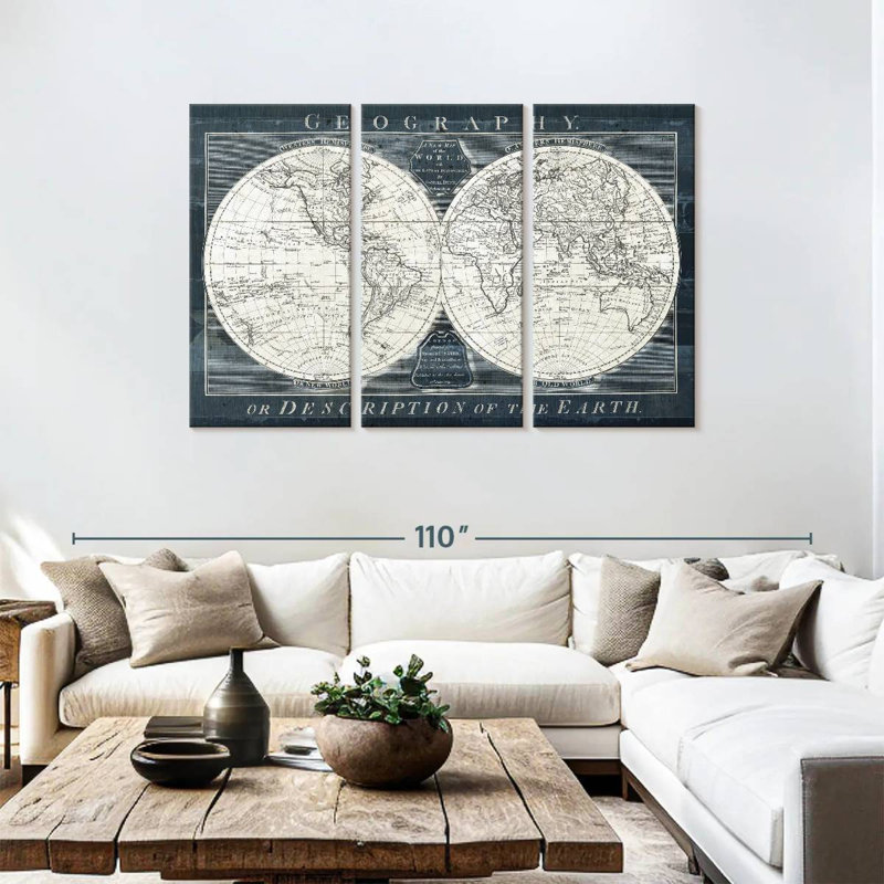 Globe terrestre du vieux monde Aliaz I, H 48 po x l 74 po