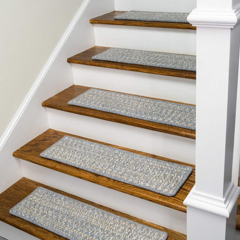 Tapis d'escalier en laine Abdrew Monterey, gris