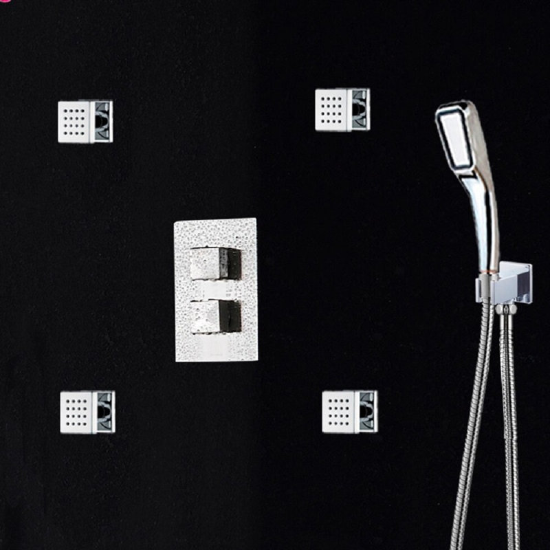 Ensemble de douche thermostatique à 3 fonctions avec douche Fontana Bluetooth (FS9694)