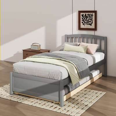Platform Bed Wood Bed With Trundle