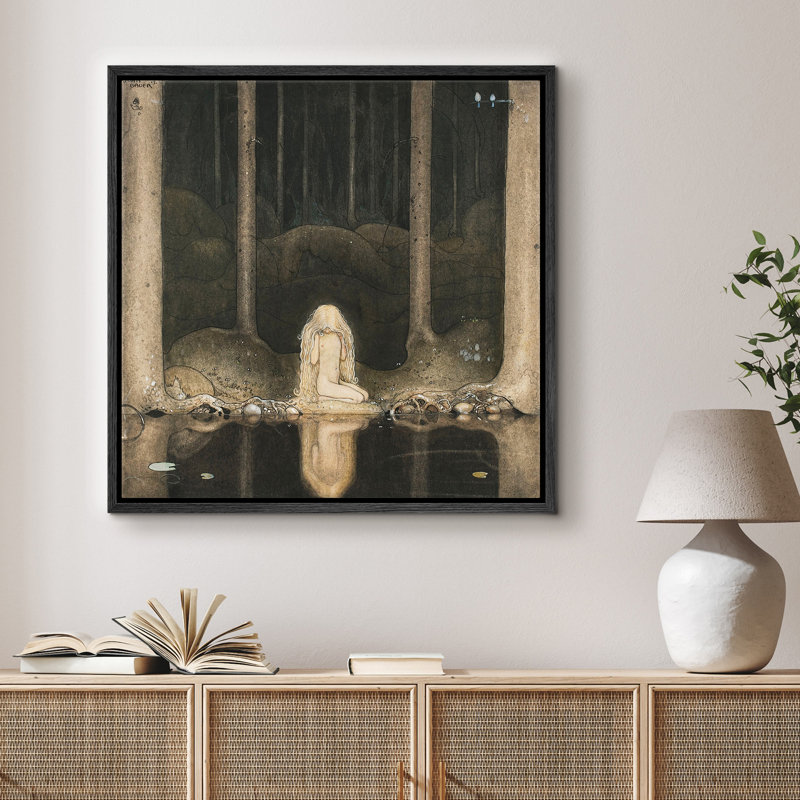 «Forest Mermaid», impression sur toile, impression sur toile, H 16 po x l 16 po x P 1,5 po, Cadre flottant noir