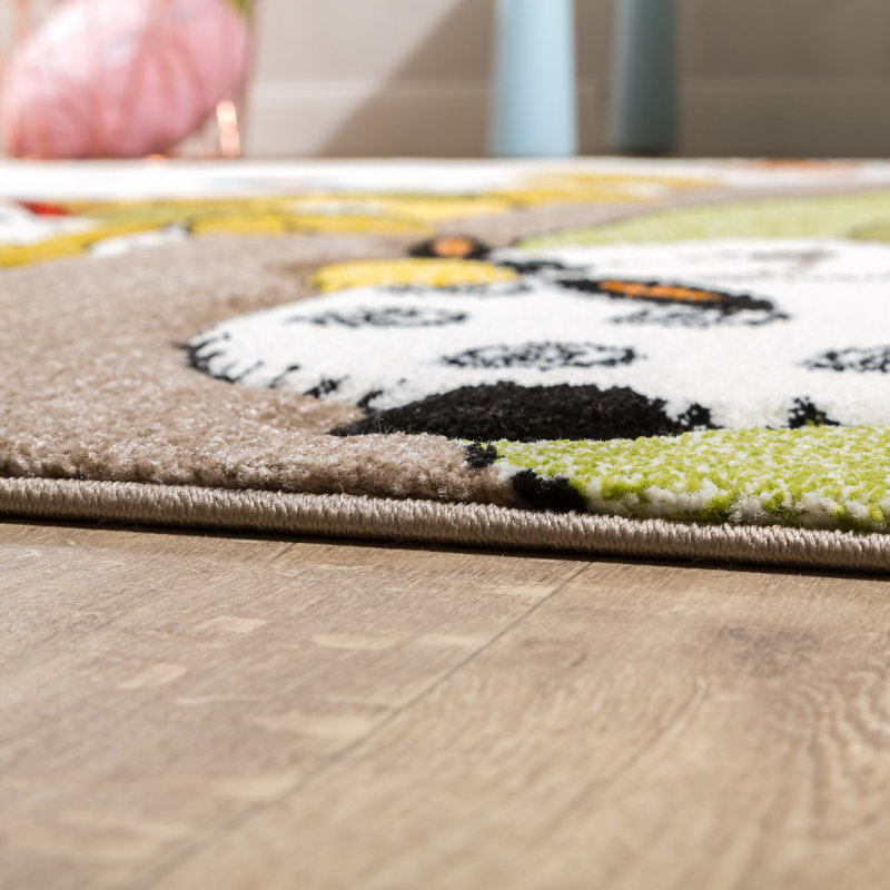 Shanklin White/Green Rug, Rectangle 200cm x 290cm