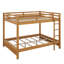 Lit superposé grand sur grand avec garde-corps et échelle encastrée, lit superposé en bois pour les adolescents et les adultes, aucun sommier nécessaire-1535781883