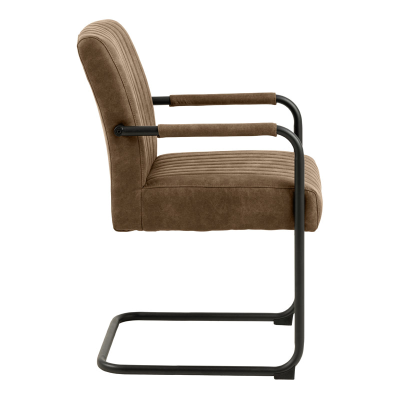 Annamarie 52.5cm H Upholstered Cantilever Chair, Light Brown Fabric