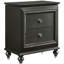 Table de chevet à 2 tiroirs gris métallique - Rangement élégant et pratique - Garniture scintillante - 2 meubles élégants pour une décoration glamour