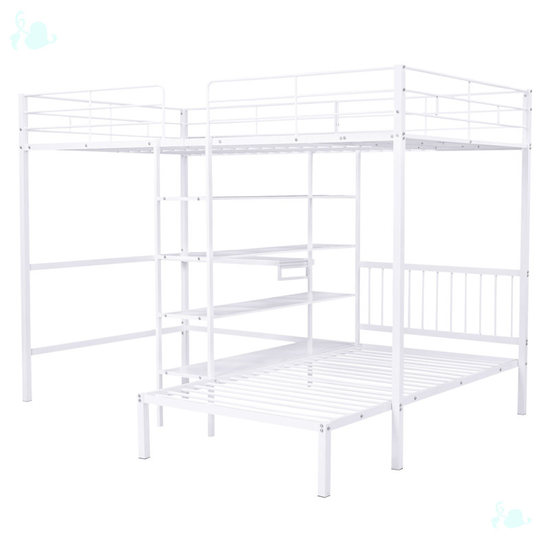 Kids Twin Over Full Bunk Bed, White