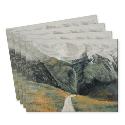 Mountainous Landscape Polyester Mindaugas | Set of 4 Decor