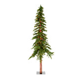 Vickerman 6' X 32" Natural Alpine Tree With 657 Tips And 250 Multi Lights.