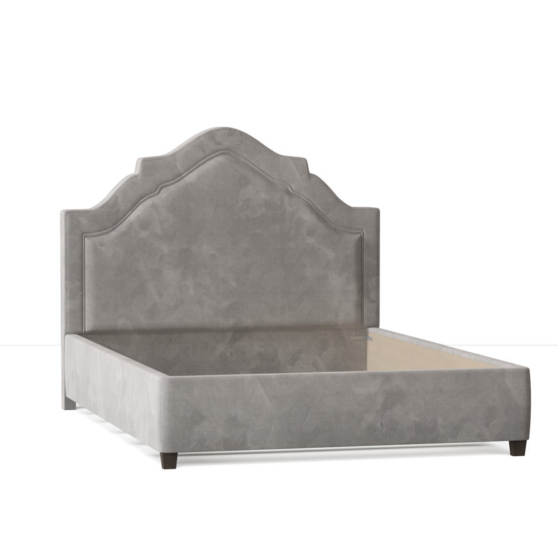 Sheila Upholstered Bed, Queen, Bella Ocean Performance Velvet, Brown Mahogany