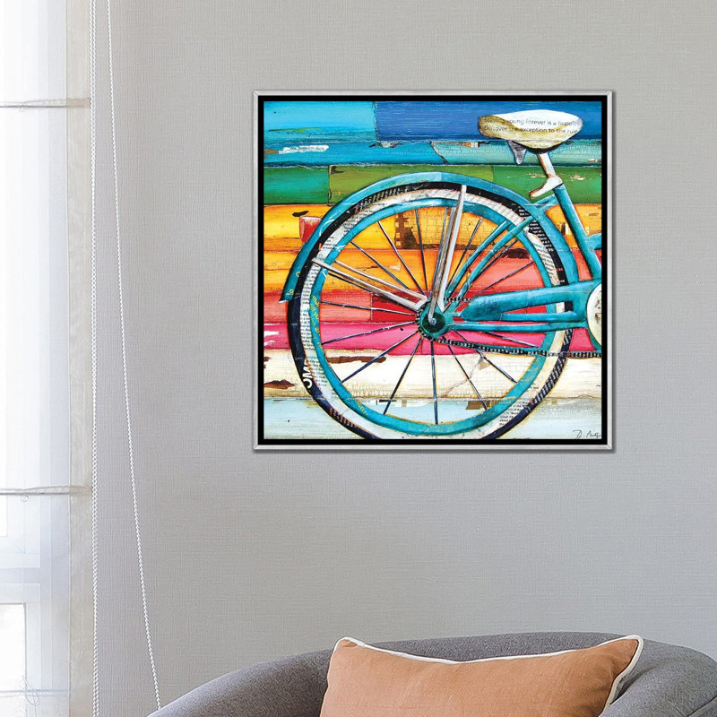 «Life cycle» par Danny Phillips - impression d'art graphique, H 26 po x l 26 po x P 1,5 po, Toile avec cadre argenté