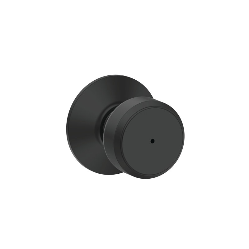 Bowery Privacy Knob (Bed & Bath), Matte Black