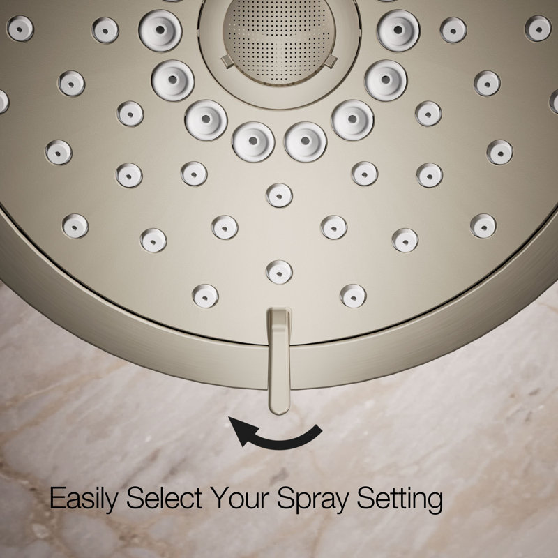 Kohler Forte 1.75 gpm Multifunction Wall Mount Showerhead, Three Spray Settings, 5.5" High Pressure Spray Head, 1.75 GPM