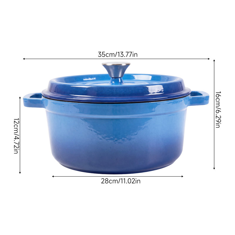 Enamelled Cast Iron Dutch Oven Pot with Lid