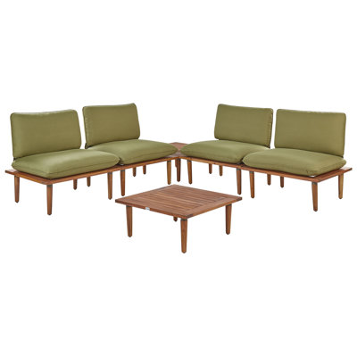 4 Seater Certified Acacia Wood Garden Sofa Set Light Hortense II