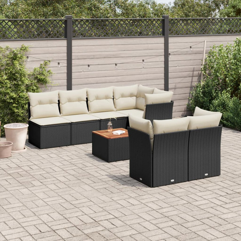 Ensemble de canapé de jardin Vidaxl, Noir