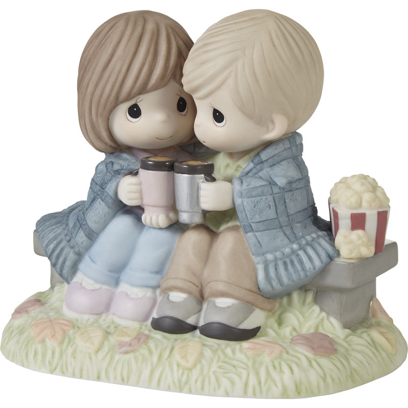 Autumn Romance Hand-Painted Porcelain Figurine, 5" Multi-Color