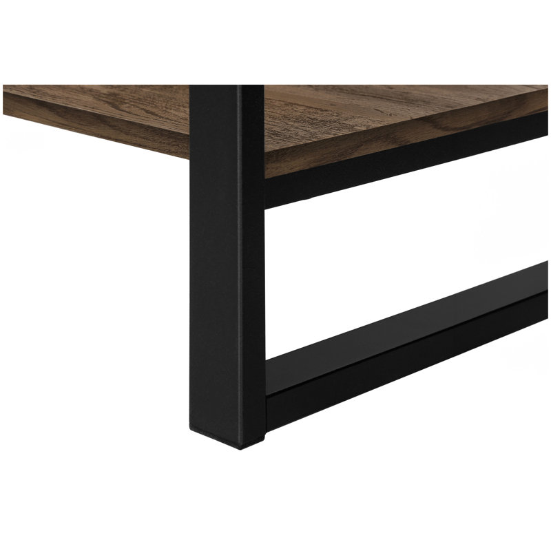 Table d'appoint, console, vestibule, étroit, canapé, stratifié brun, métal noir, contemporain, moderne