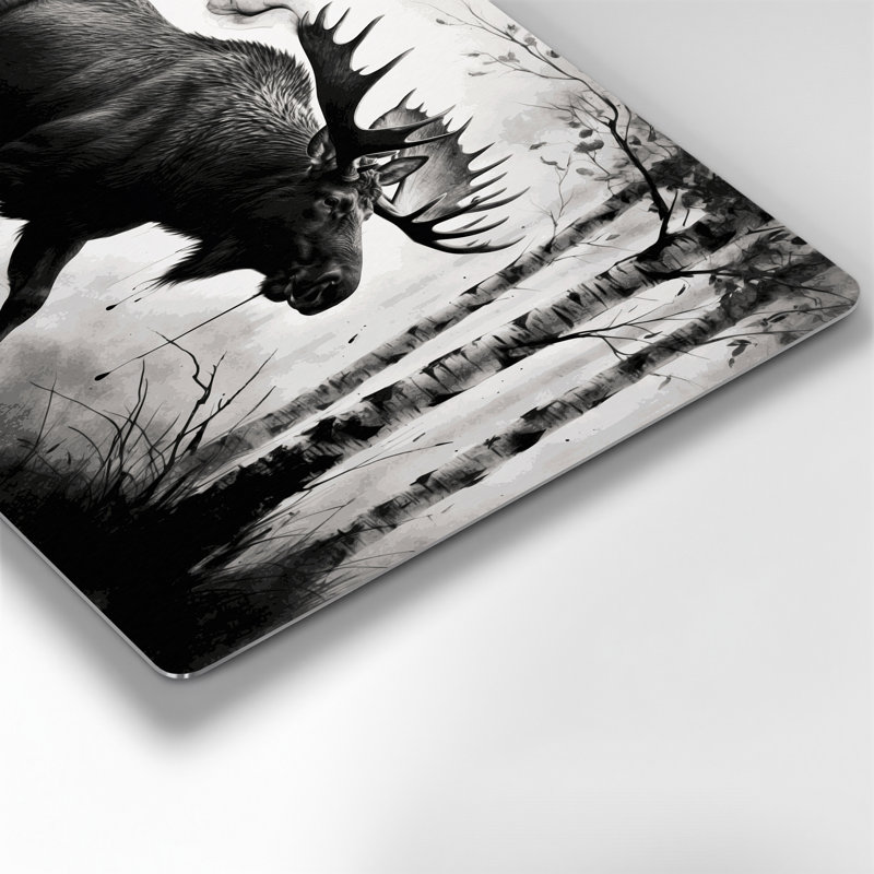 Faune orignal gris, art mural en métal, H 24 po x l 36 po
