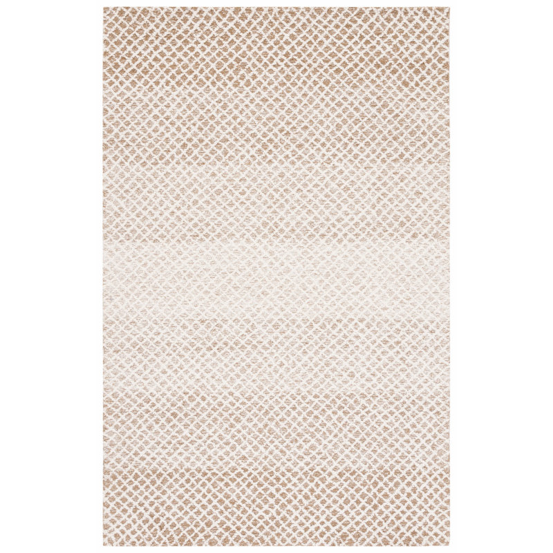 Tapis géométrique en laine et coton touffeté à la main Micro-Loop, Rectangle 5 pi x 8 pi
