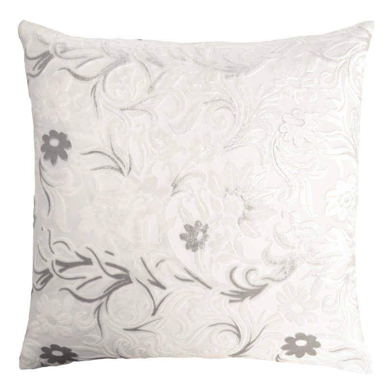 Prospect Park Square Velvet Pillow Cover & Insert, 18" x 18", White
