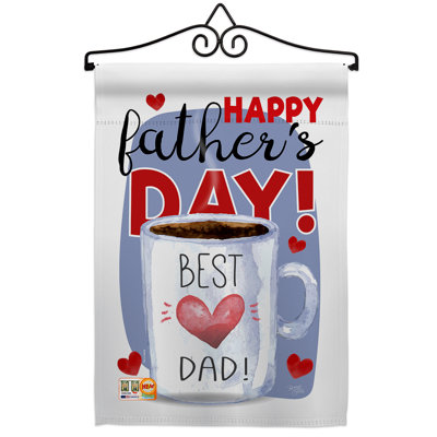 Double Sided 18.5 in. H x 13 in. W Polyester Father's Day Flag set