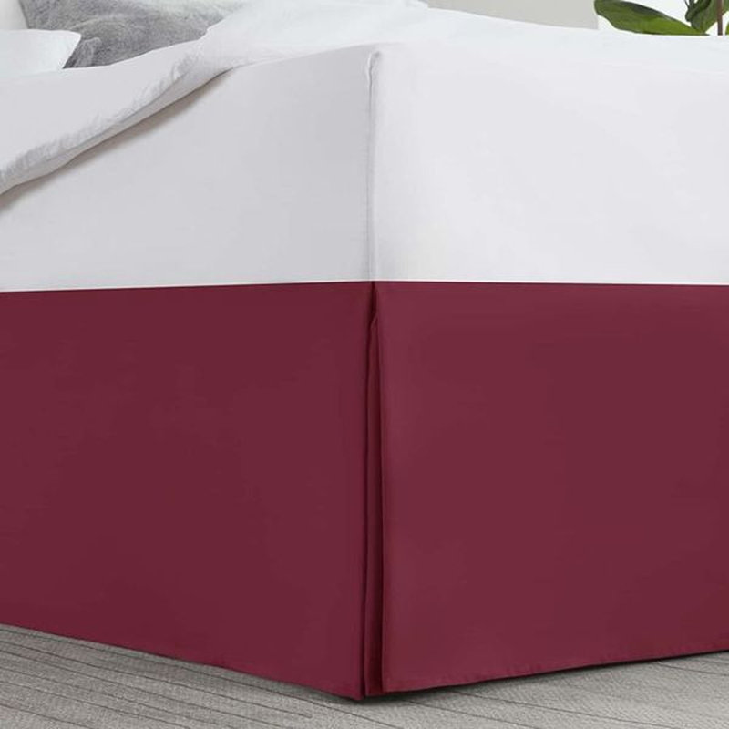 Luxury Pleated 14" Bed Skirt, Burgundy, Full