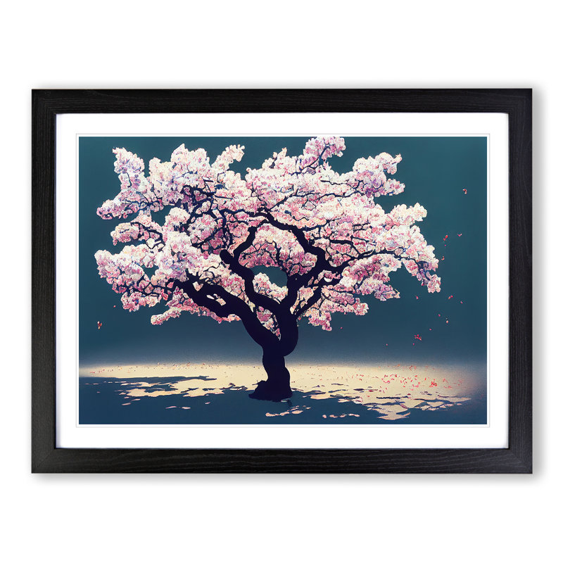 Ethereal Blossom Tree - Framed Print, Black, 25cm H x 34cm W x 2cm D