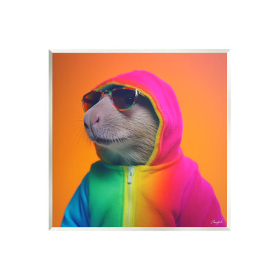Az-138-Framed " Rainbow Beaver Portrait " by Roozbeh