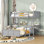 Twin Over Full Bunk Bed With Integrated Desk, Perfect For Space-Saving And Multifunctional Living In Small Rooms.