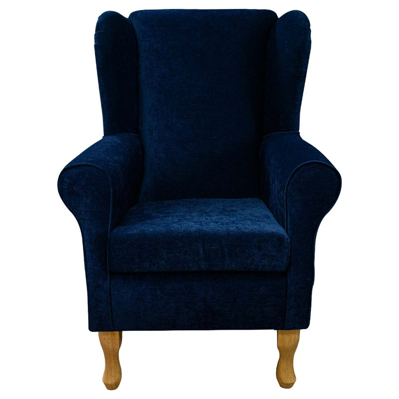 74cm Wide Tufted Velvet Wingback Chair, Blue