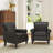 Enoks Traditional Upholstered Black Faux Leather Armchair with Nailhead Trim-219326332