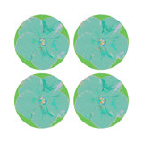 Hibiscus Vegan Leather Round Pebble Placemat
