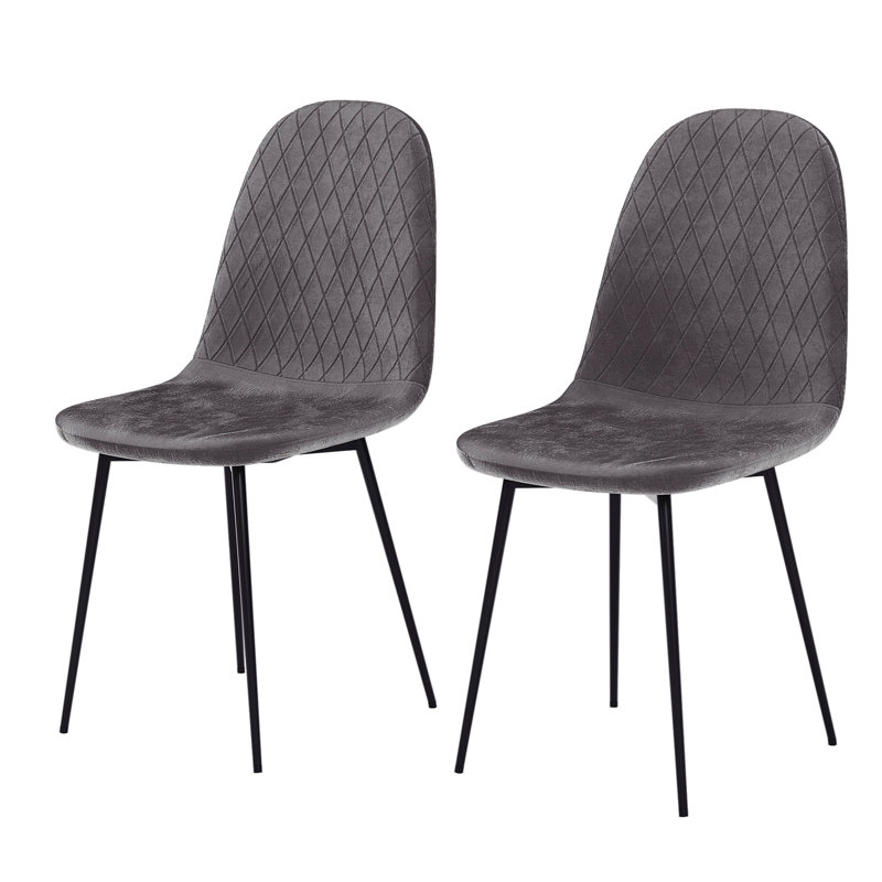 Octavian 47cm H Foam Padding Upholstered Side Chair, Grey