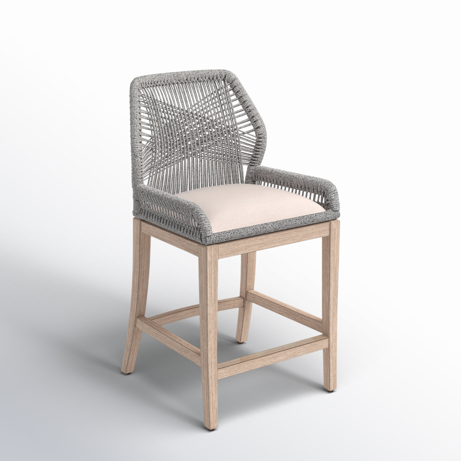 Mitali Bar & Counter Stool, Platinum, Counter Stool (26" Seat Height), Light Gray