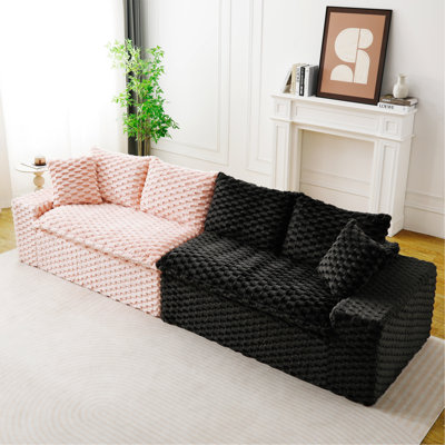 Canapé multifonctionnel luxueux en velours de couleur tortue - disposable en une rangée, côte à côte ou face à face, mobilier de salon élégant pour un décor douillet