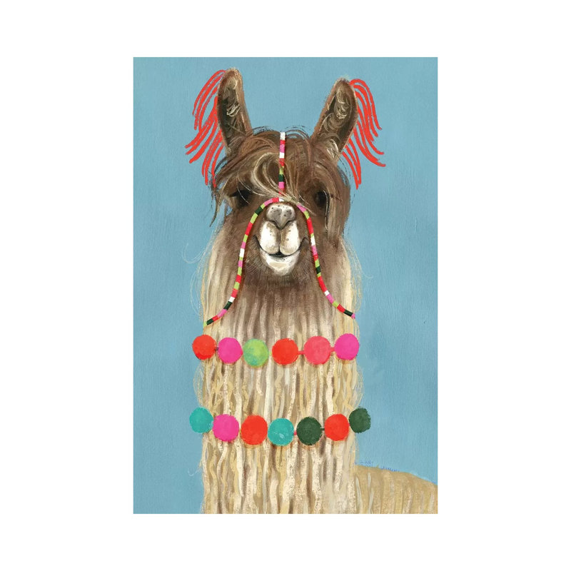 Adorned Llama IV by Victoria Borges - Wrapped Canvas Print, 152.5 cm H x 101.5 cm W