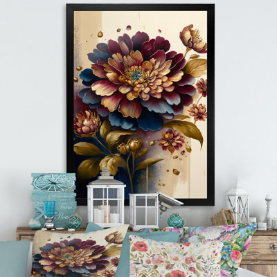 " Night Shade Zinnia Floral Design II "