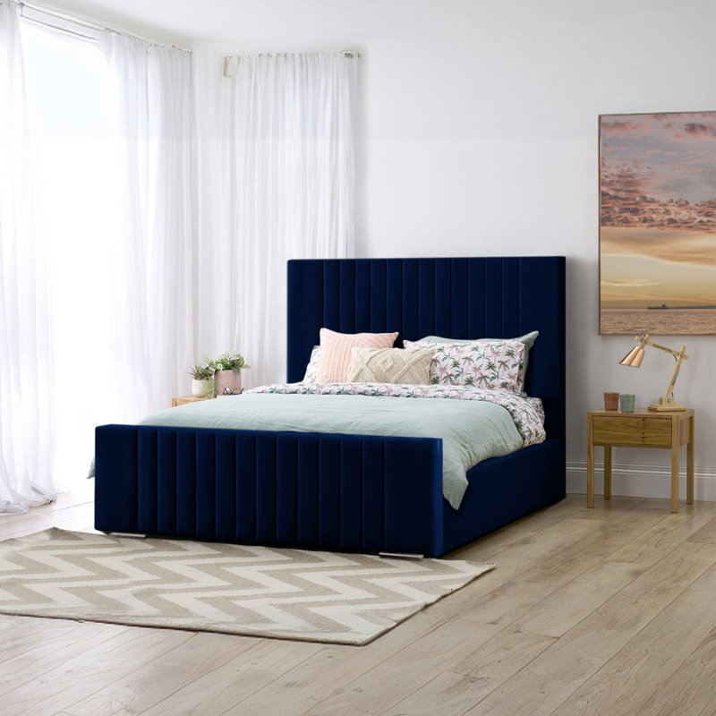 Aerys Upholstered Bed, Marine, Double (4'6)