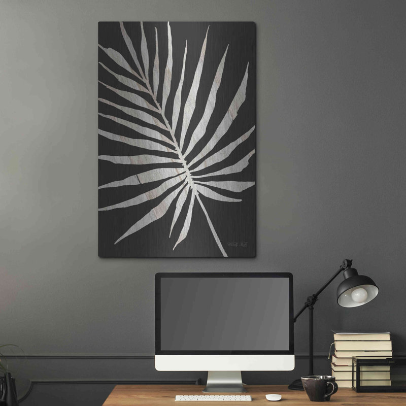 «Palm Frond Wood Grain IV» par Cindy Jacobs, art mural en métal, H 36 po x l 24 po