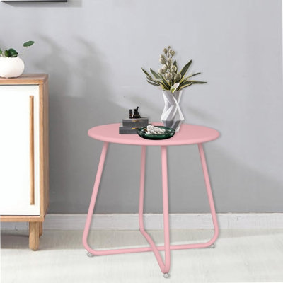 Table d'extérieur en fer rose